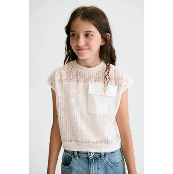 Dívčí tričko Dětské tričko Mayoral 6160.8C.Junior.PPY2 bílá 00X, vel. 157