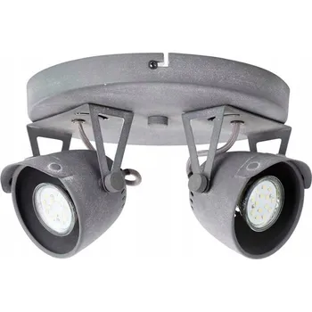 STROPNÍ SVÍTIDLO KULATÁ NASTAVITELNÁ 2 SVĚTLA NA STROP ŠEDÝ BETON