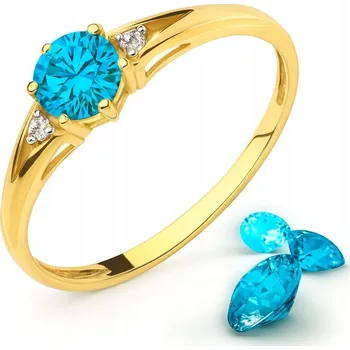 Prsten ZLATÝ PRSTÝNEK PRSTEN 585 S TYRKYSEM