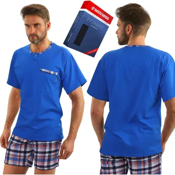 Sesto Senso pánské pyžamo Bavlněné pánské pyžamo krátký rukáv velikost L