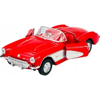 autíčko WELLY OLD TIMER 1957 CHEVROLET CORVETTE ČERVENÝ 1:34 KOVOVÝ NOVÝ MODEL