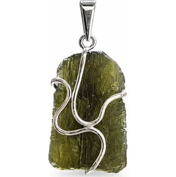 Přívěsek Stříbrný přívěsek s vltavínem P37 0174