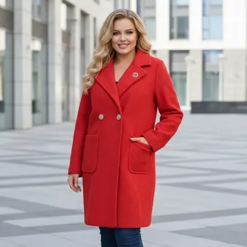 Dámský kabát Dámský jarní červený kabát Liz uni M-XXL-979