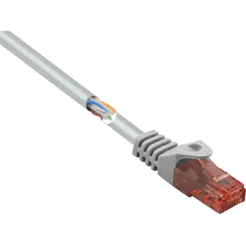 Datový kabel Renkforce RF-5047522 RJ45 síťové kabely, propojovací kabely CAT 6 U/UTP 3.00 m šedá s ochranou, bez halogenů 1 ks
