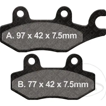 Brzdová destička EBC brzdové destičky Standard EBC nebo 7872237 AEON COBRA 180 RSII 2WD 04-08, CROSSLAND 350 RX 2WD 09-14, OVERLAND 180 2WD 02-12, BENZHOU YY125T 125 08-17, YY125T-10 125 08-17, YY125T-10C 125 08-13, YY125T-10D 125 09-17...