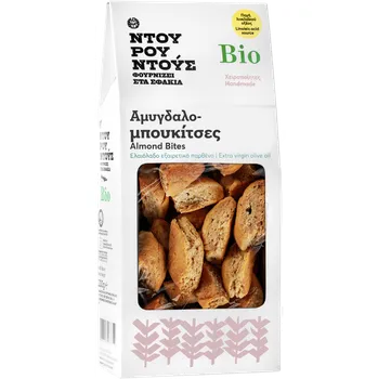 Slaná pochutina Ntourountous Bakery BIO sušenky s mandlemi, skořicí a Tsikoudiá ze Sfakie 200g NTOUROUNTOUS