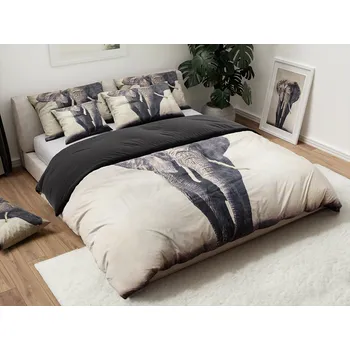 Povlečení 3D povlečení z mikrovlákna SLON šedé Rozměr povlečení: 70 x 90 cm | 140 x 200 cm, 140x200 + 70x90, mikrovlákno, 135 g/m2