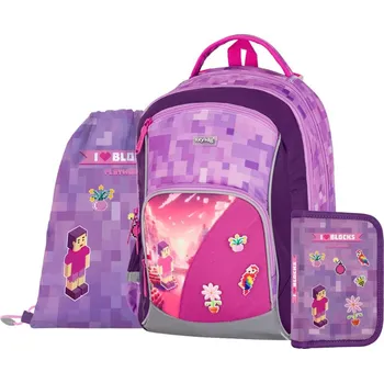 Set školních potřeb oxybag Školní set 3 ks OXY GO Playworld Girl – batoh, penál a sáček