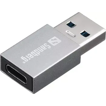 Notebook Sandberg adaptér USB-A na USB-C stříbrná (136-46)