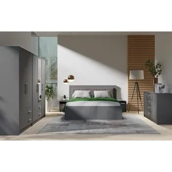 Ložnice Ložnice SMART, SR6+SR7+SR3+SRL2+SRK1, v šedé antracit postel 160 cm