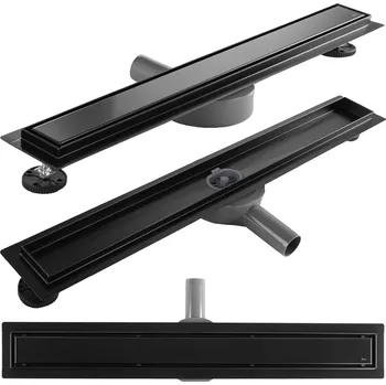 Odvodňovací žlab Lineární odtokový žlab Rea Neox Pro 80 cm černý
