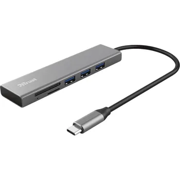 USB hub TRUST rozbočovač HALYX, Fast USB-C Hub & Card reader 24191