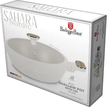 Nádobí BERLINGERHAUS Pánev hluboká s titanovým povrchem a poklicí 28 cm Sahara Nordic Collection BH-8318