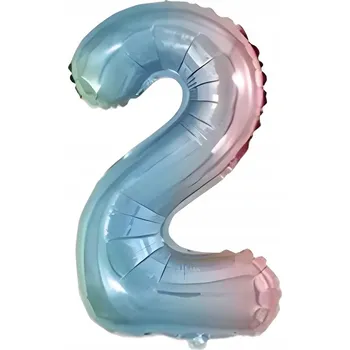 Balónek Fóliový balónek ČÍSLICE 2 Duhový, 80 cm (32 palců)