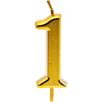 Dortová svíčka ZLATÁ SVÍČKA na dort Elegantní narozeninový dort pro 1. ČÍSLICE