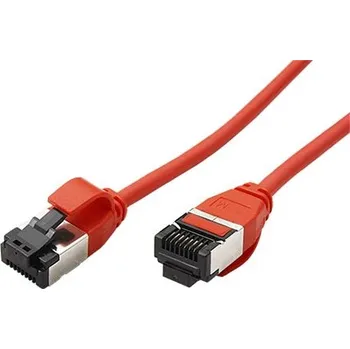 Síťový kabel ROLINE U/FTP patchkabel kat. 8, tenký, LSOH, 0,3m, červený - 21.15.3221