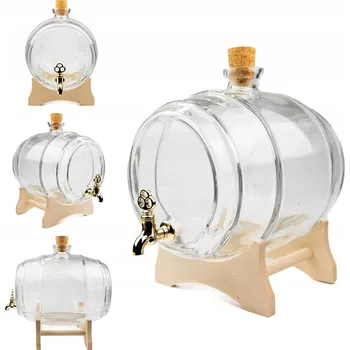 Skleněný soudek 5l ANTAŁEK na pálenku svatební hostina SOUDEK BEZBARVÝ na Alkohol