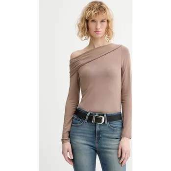 Pánské tričko Tričko s dlouhým rukávem Levi's OFF SHOULDER LS 005IT hnědá 84X, vel. XS