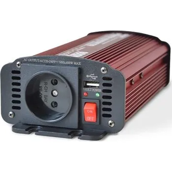 Měnič napětí Měnič napětí GETI GPI 612 12V/230V 600W USB Schuko