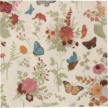 Papírový kapesník Letní papírové ubrousky s květinami a motýlky 20 ks – 33x33 cm