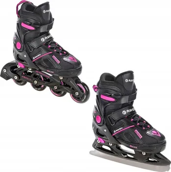 Brusle 2v1 Raven Pulse black/fuchsia Velikost bruslí: EU 33-36, Typ nože: Pánský (hokejový)