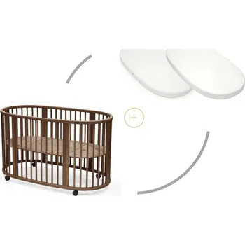 Dětská postýlka Stokke Postýlka Sleepi™ V3, Warm Brown + prostěradlo + matrace