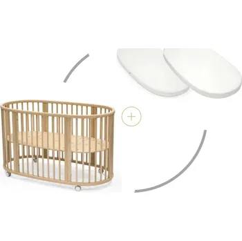 Dětská postýlka Stokke Postýlka Sleepi™ V3, Natural + prostěradlo + matrace