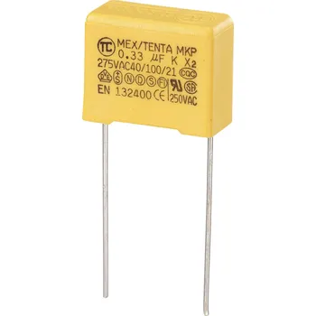 TRU COMPONENTS MKP-X2 1 ks odrušovací kondenzátor MKP-X2 radiální 0.33 µF 275 V/AC 10 procent 15 mm (d x š x v) 18 x 8.5 x 14.5 mm