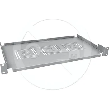 Rozvaděč Solarix Police 19" 1U 250mm ukládací plato RAL 7035 úchyt na přední lišty UP-02-G 86030250