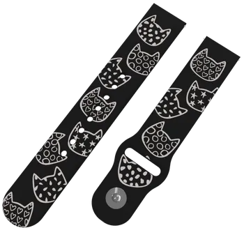 Chytré hodinky Strapido KOČIČÍ HLAVY řemínek 22 mm