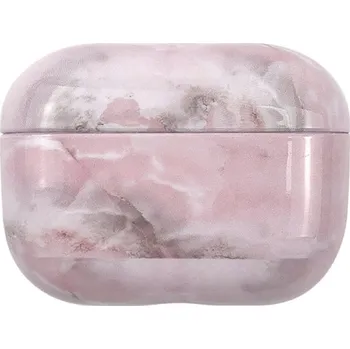 Pouzdro na mobilní telefon Mramorový obal z tvrdého plastu pro AirPods Pro - světle růžový