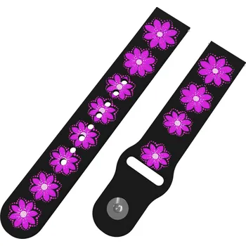 Chytré hodinky Strapido FIALOVÁ KVĚTINA řemínek 20 mm