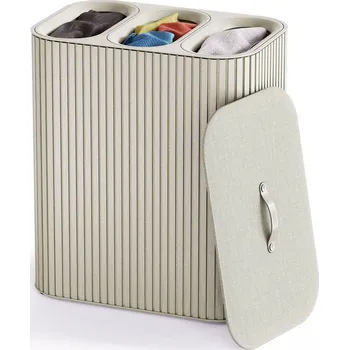 Béžový bambusový koš na prádlo 3x30 l Tota Trio Luxe – Joseph Joseph ID_1831116