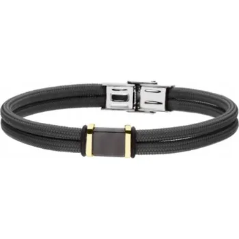 Náramek Pánský náramek Manoki 21,5 cm černý