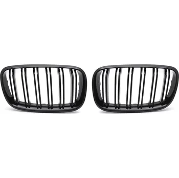 Kapota TUNING-TEC Přední maska, ledvinky BMW X5 E70 07-13 / X6 E71 08-14 lesklá černá, dvojitá žebra