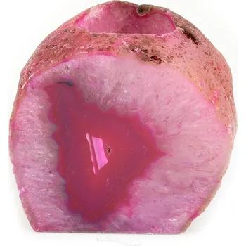 Svícen Achát růžový svícen 729g z Brazílie