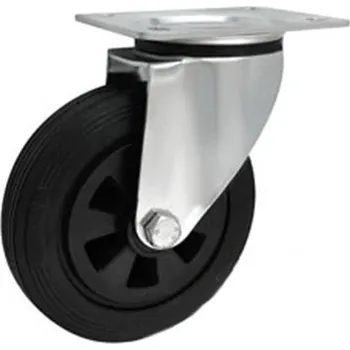 Pojezdové kolečko Pryžové kolo s plastovým diskem v otočné vidlici 160 mm