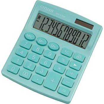 Kalkulačka Citizen kalkulačka SDC812NRGNE, tyrkysová, stolní, dvanáctimístná, duální napájení