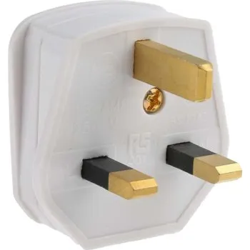 Elektrická zásuvka Síťová zástrčka barva Bílá, formát pólů: 2P plus E, 3A Zástrčka Velká Británie Typ G – britská BS1363, 250 V 0