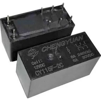 Relé Relé CY115F-2C 12VDC, 2x přep.kontakt 250V/8A