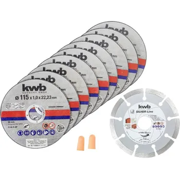 kwb 712031 sada řezných kotoučů 115 mm 10 ks nerezová ocel