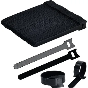 Zip TRU COMPONENTS T24CA057 kabelový manažer na suchý zip ke spojování háčková a flaušová část (d x š) 150 mm x 12 mm černá 100 ks