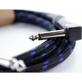 Audio kabel Cordial 14779 jack nástroje kabel [1x jack zástrčka 6,3 mm (mono) - 1x jack zástrčka 6,3 mm (mono)] 1.50 m černá, modrá Textilní plášť