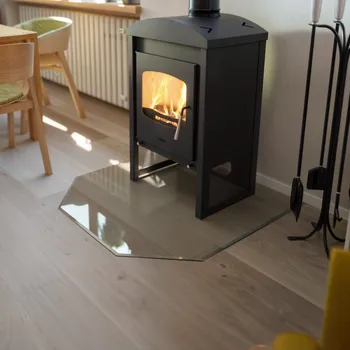 Krbová kamna Sklo pod kamna - FLAMINGO Šestihran 1000x1000 mm, fazeta / 6 mm