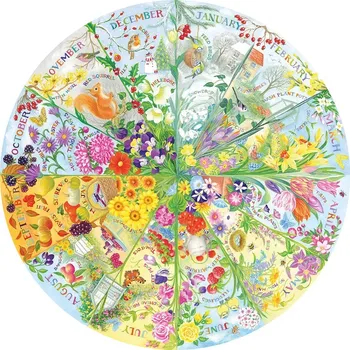 Puzzle Kulaté puzzle Rok v zahradě 500 dílků GIBSONS