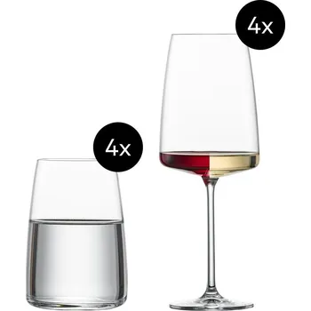 Sklenice Sklenice na víno VIVID SENSES 535 ml, se sklenicemi na vodu, sada 8 ks, Zwiesel Glas