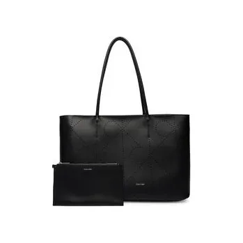 Kabelka Kabelka Calvin Klein Emblem Aop Perfor Lthr Tote LV04F3359G Černá OS