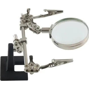 Pomocný držák se svorkami na pájení (BESTOOL) - třetí ruka s lupou