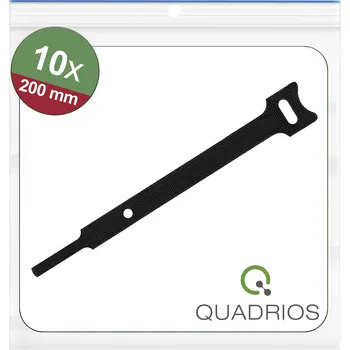 Zip Quadrios 25CA562 kabelový manažer na suchý zip ke spojování háčková a flaušová část (d x š) 200 mm x 12 mm černá 10 ks