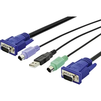 Audio kabel Digitus KVM kabelový adaptér [1x USB A, VGA - 1x VGA] 1.80 m černá